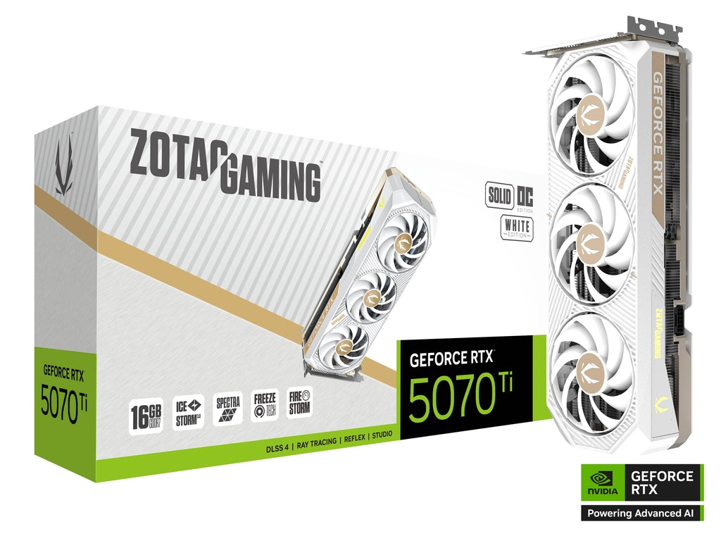 Zotac GeForce RTX 5070Ti | Solid Core OC White 16GB GPU