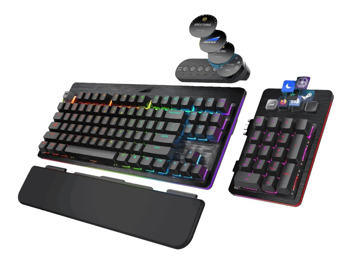 Mountain Everest Black modular gaming keyboard expanded view