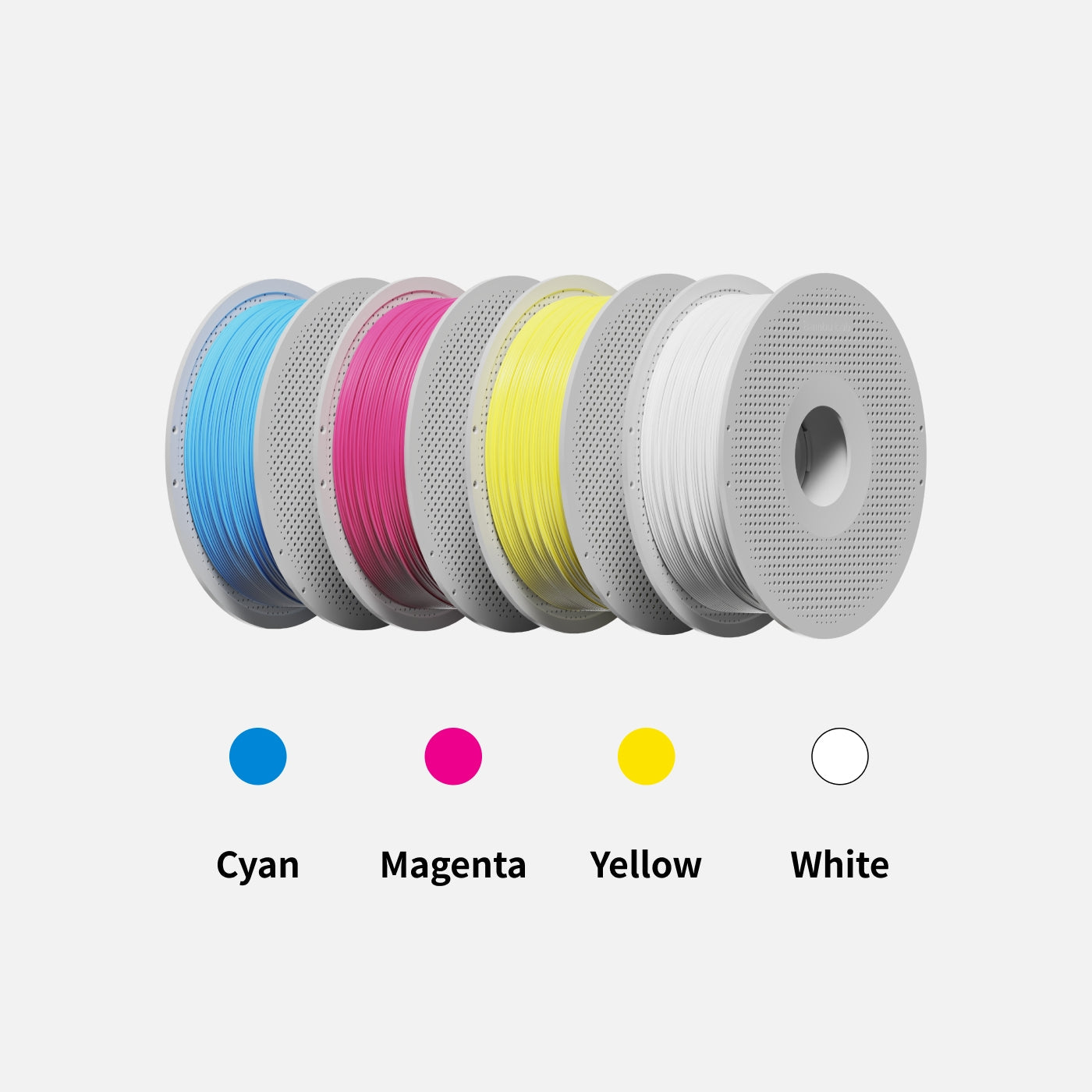 Bambu Lab 3D Printer Filaments Bundle | PLA Basic Filament CMYK w Reusable Spool