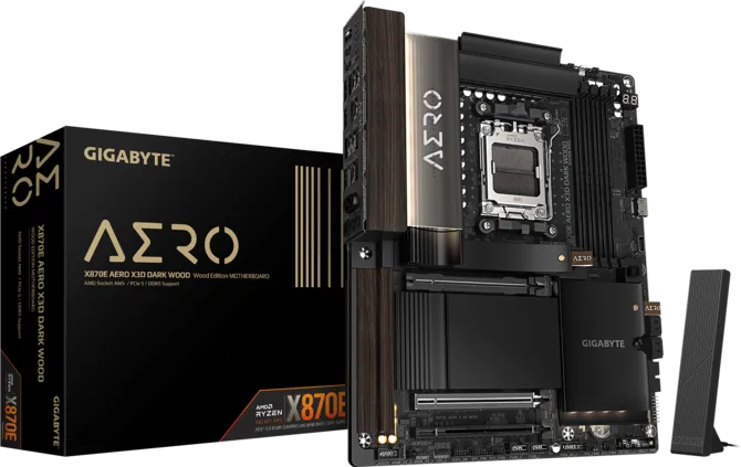 GIGABYTE X870E AERO X3D DARK WOOD | AM5 ATX Motherboard