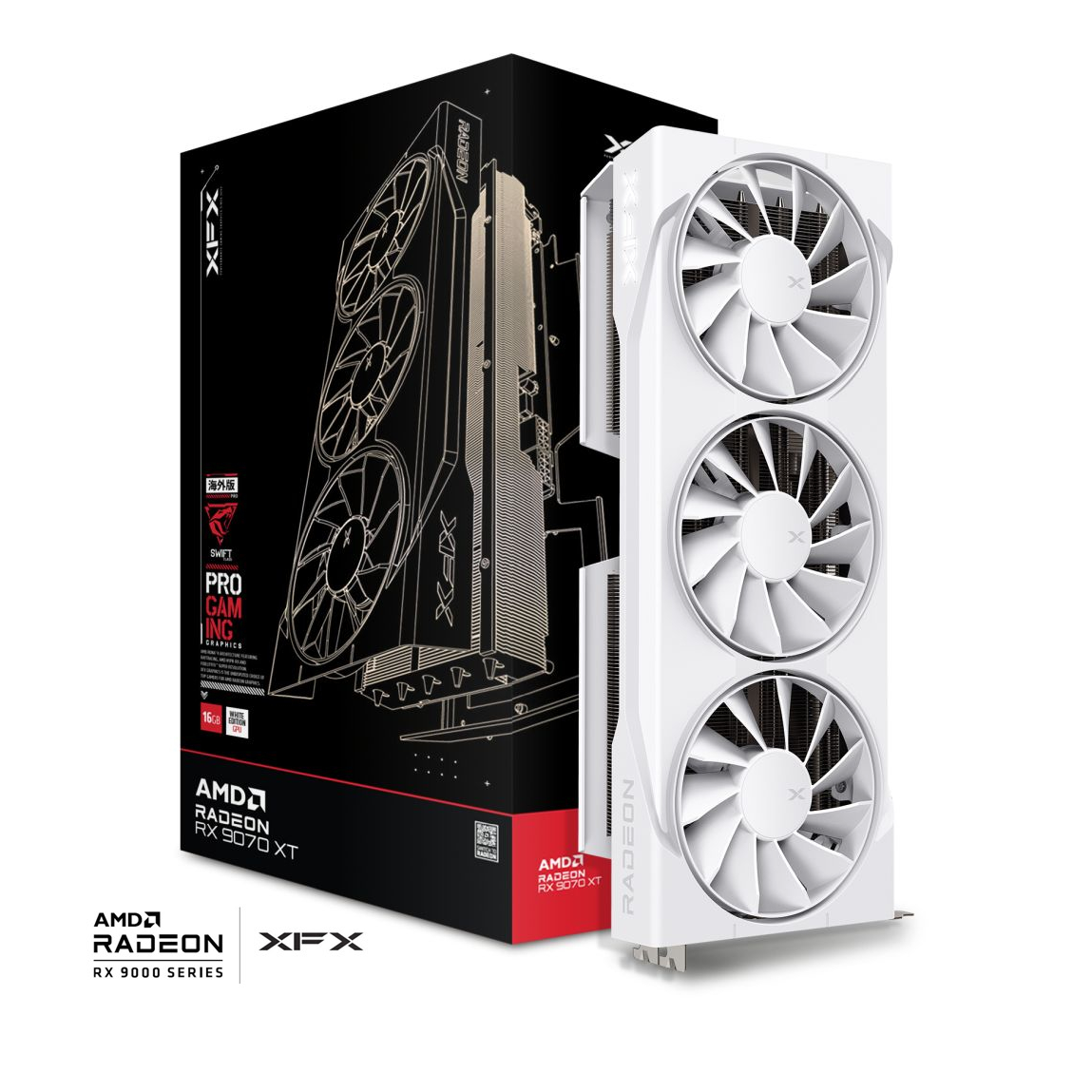 XFX Radeon RX 9070XT | Swift OC White Triple Fan Gaming Edition 16GB GPU