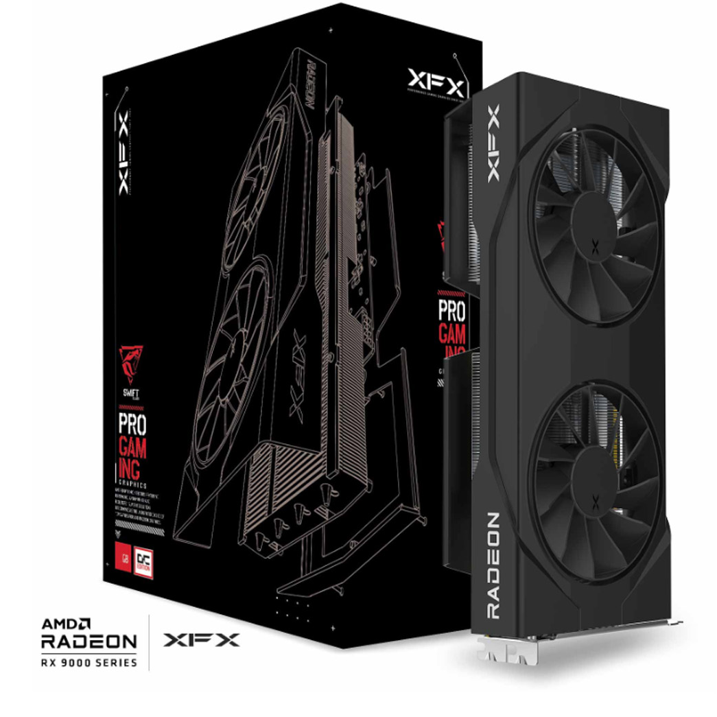 XFX Radeon RX 9060XT | Swift OC Black Gaming Edition 16GB GPU