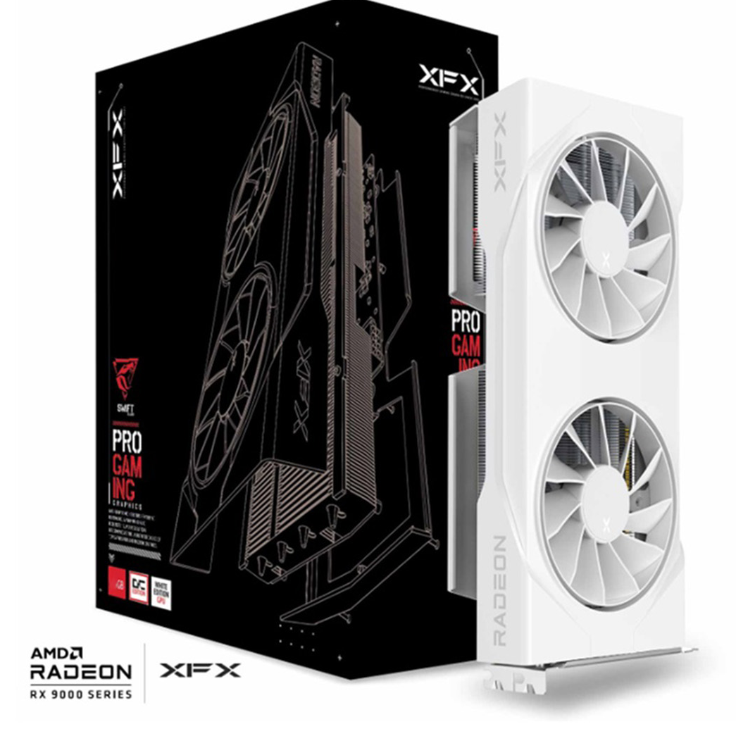 XFX Radeon RX 9060XT | Swift OC White Gaming Edition 16GB GPU