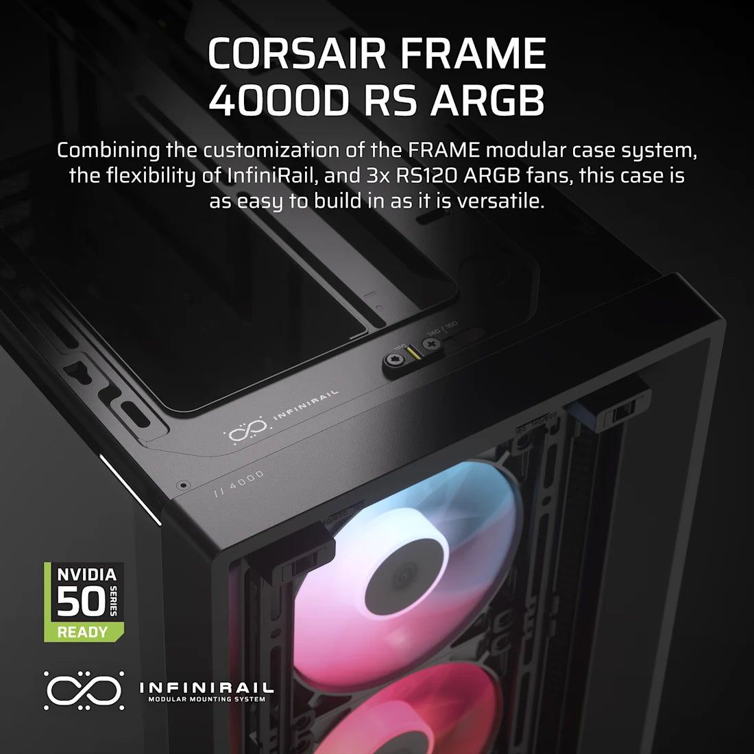 Corsair 4000D Frame | RS ARGB TG PC Case (Black/White)