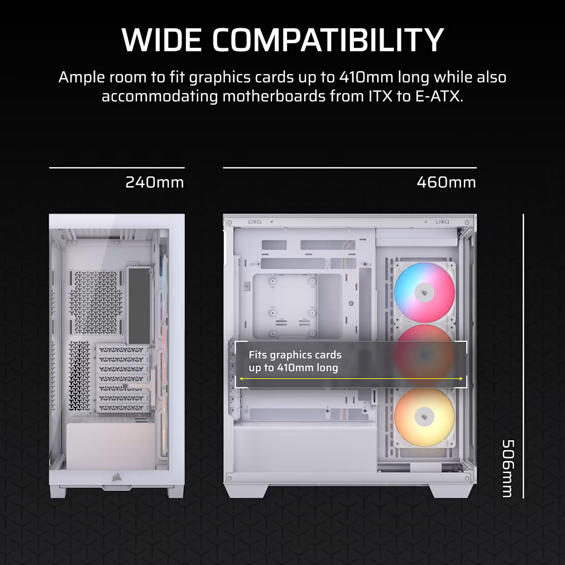 Corsair 3500X RS-R | ARGB Tempered Glass Micro Case (White/Black)