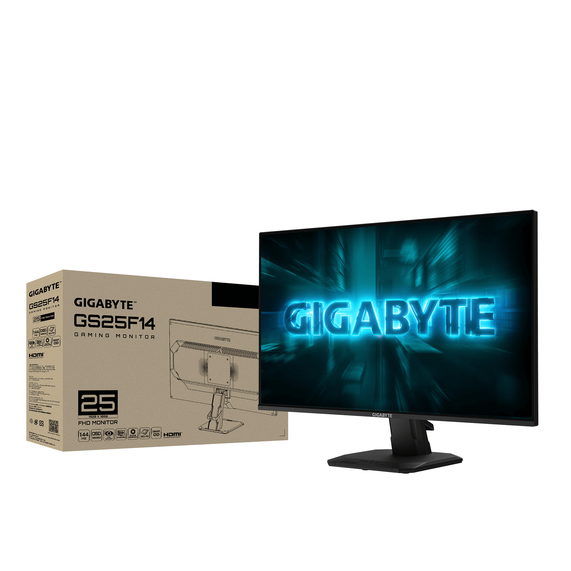 Gigabyte GS25F14 | 24.5" 144Hz 1080P (FHD) OC IPS Gaming Monitor