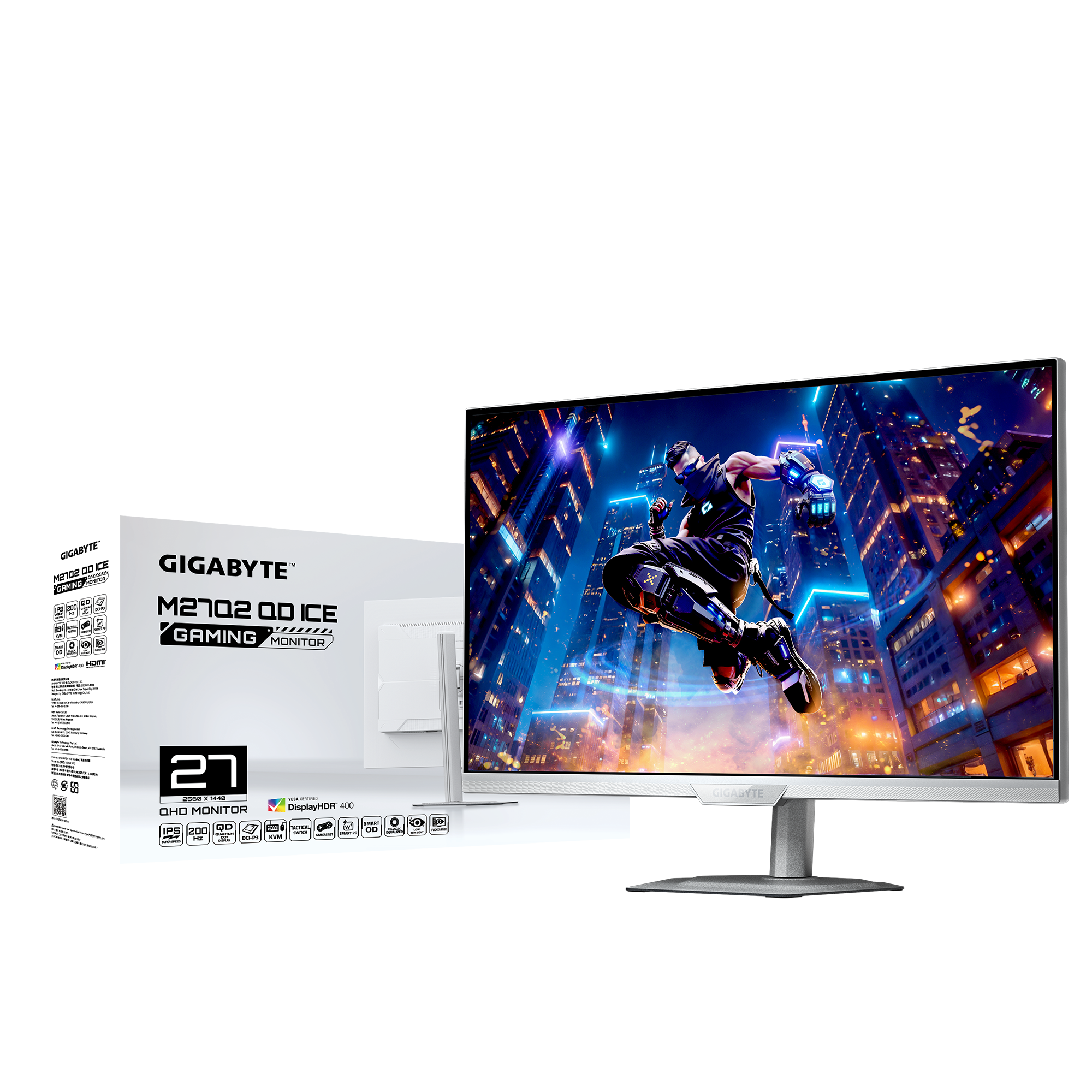 Gigabyte M27Q2 QD Ice | 27" 1440P (QHD) 180Hz KVM IPS White Monitor