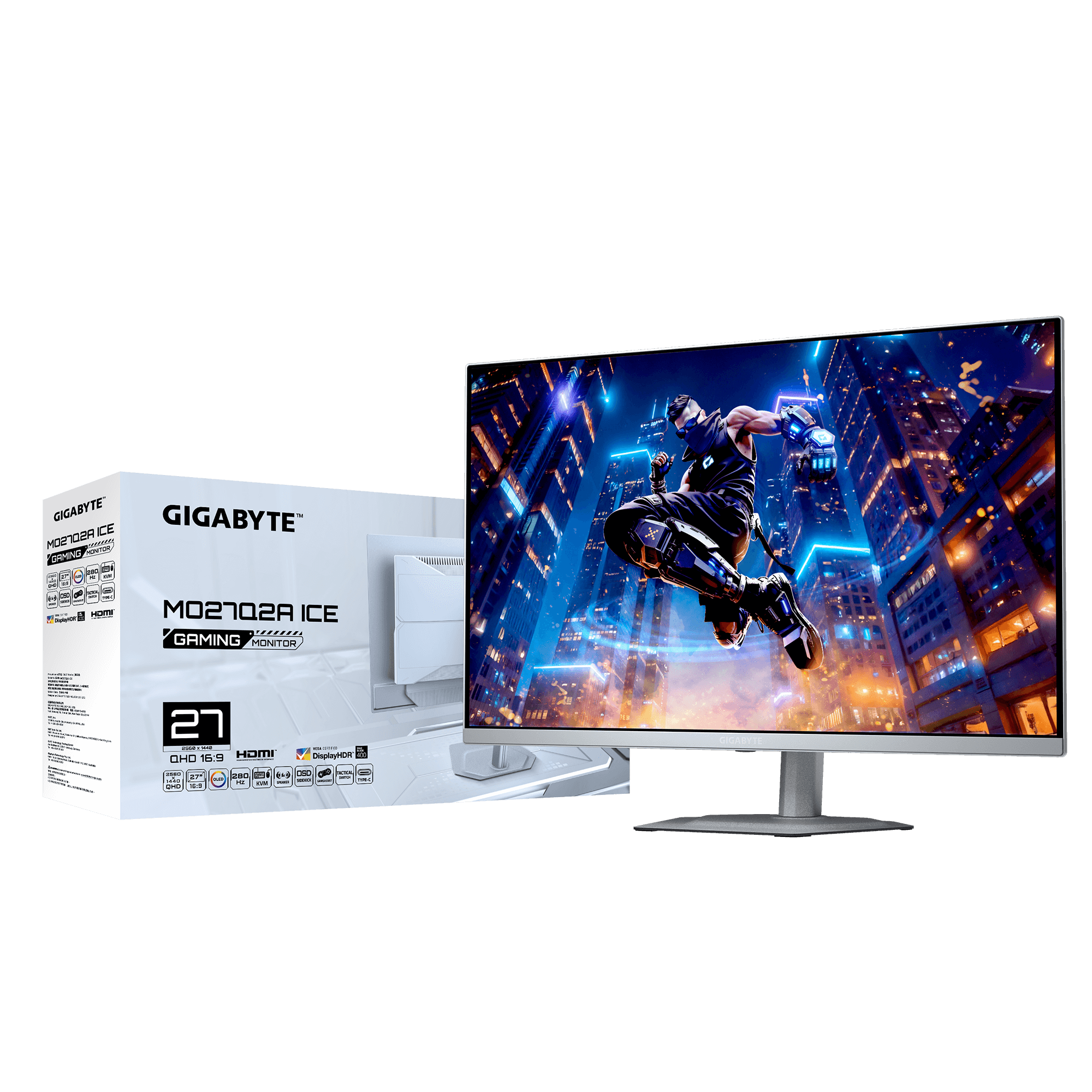 Gigabyte MO27Q2A ICE | 27" 1440P (QHD) 280Hz QD-OLED White Monitor