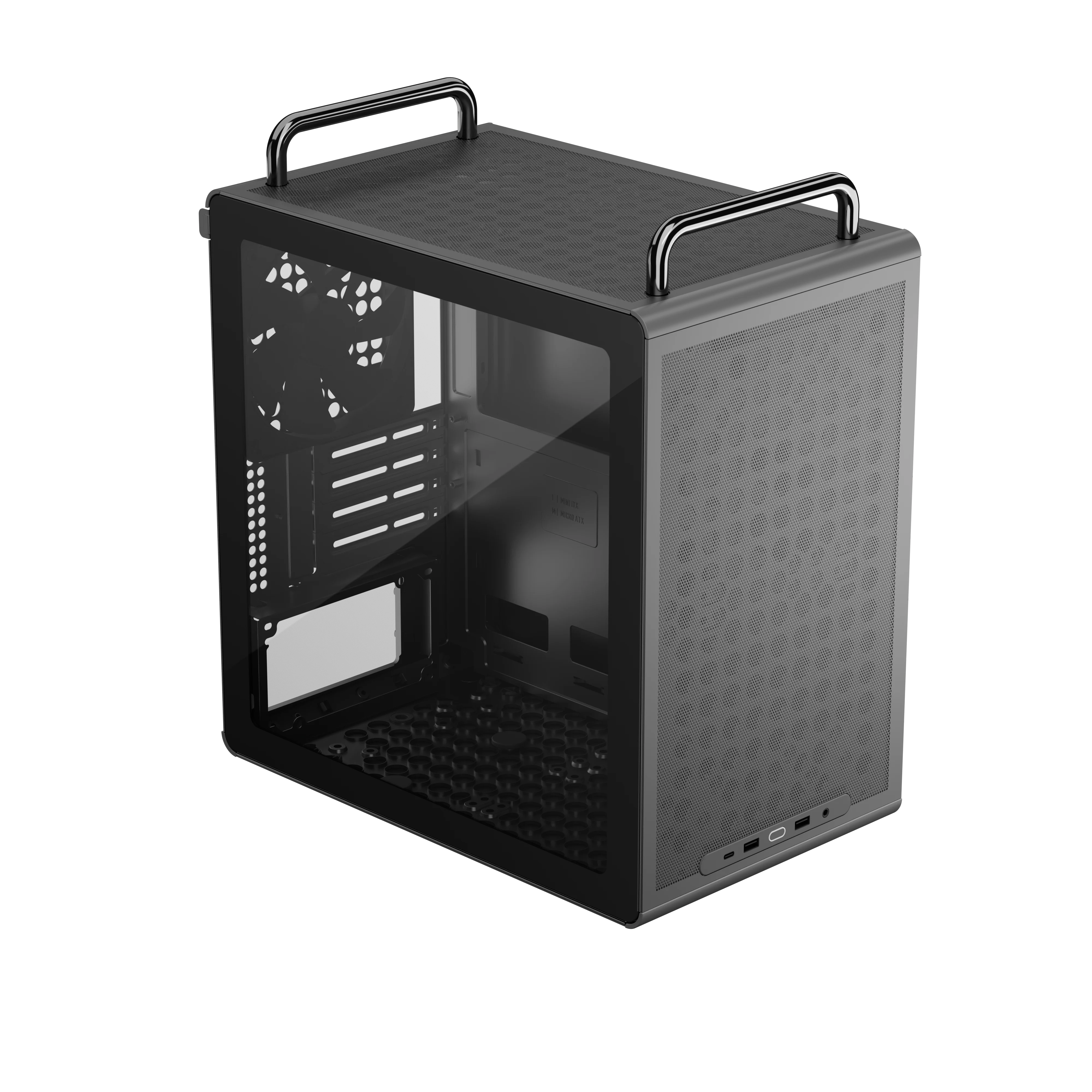 CM QUBE 340 W HANDLE MATX CASE