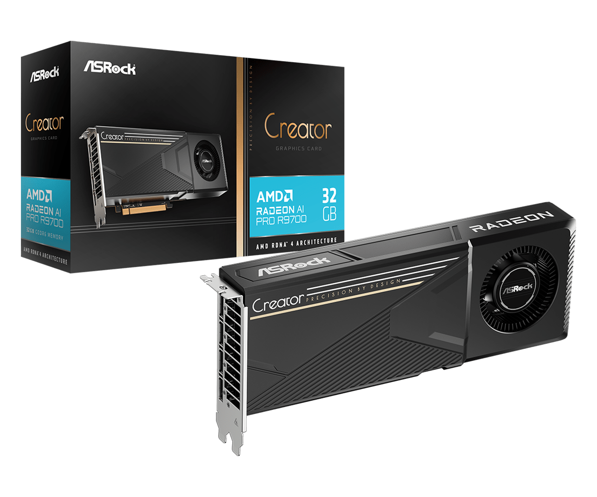ASRock Radeon AI PRO R9700 | Creator 32GB