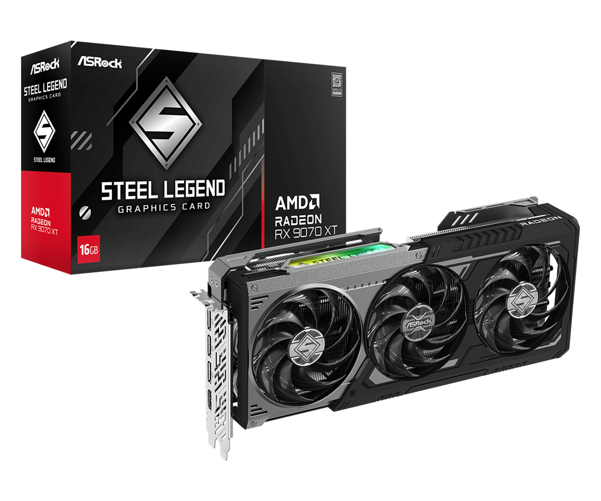 Asrock Radeon RX 9070 XT | Steel legend Dark 16GB GPU