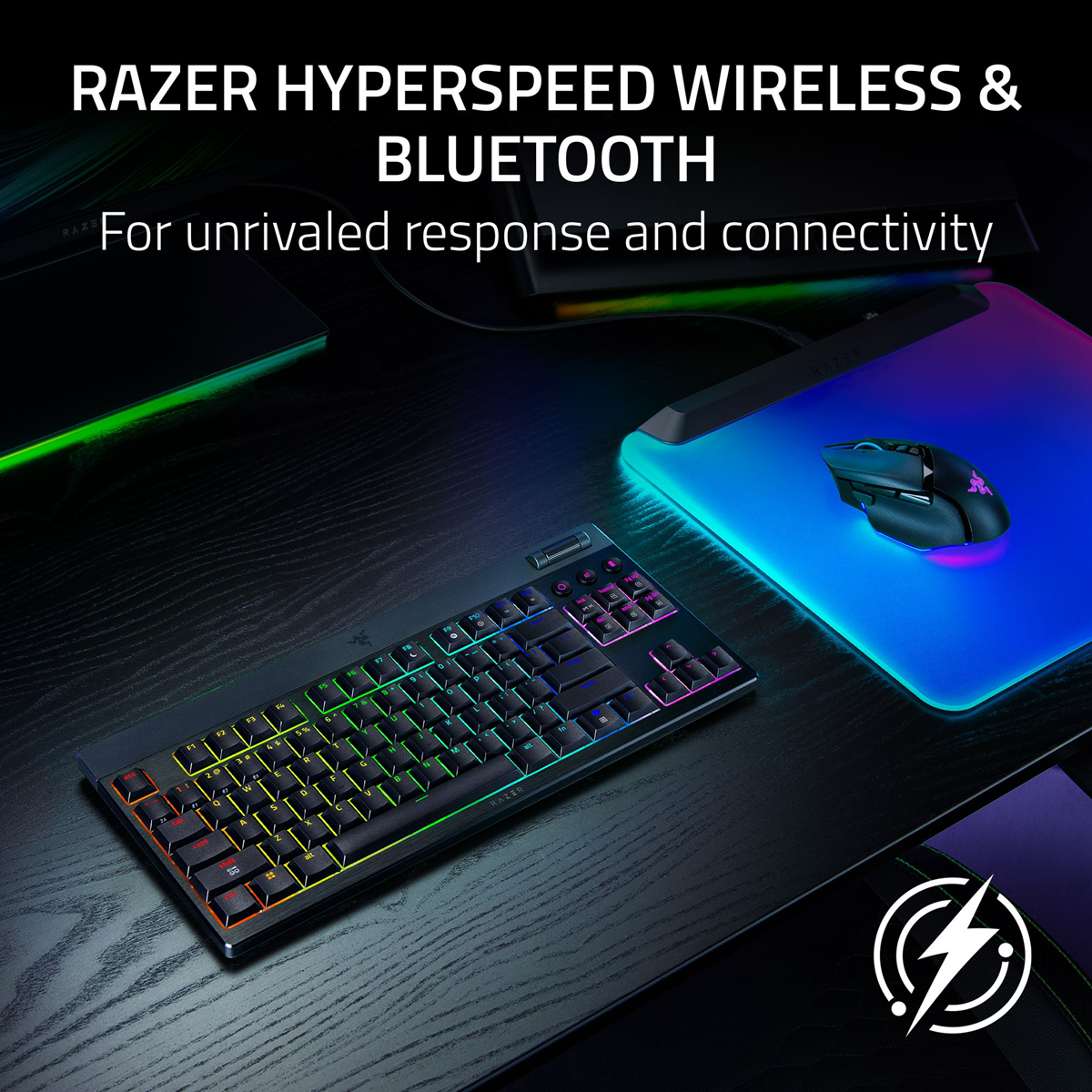 Razer BlackWidow V4 Low-profile Tenkeyless HyperSpeed | Wireless Mechanical Gaming Keyboard