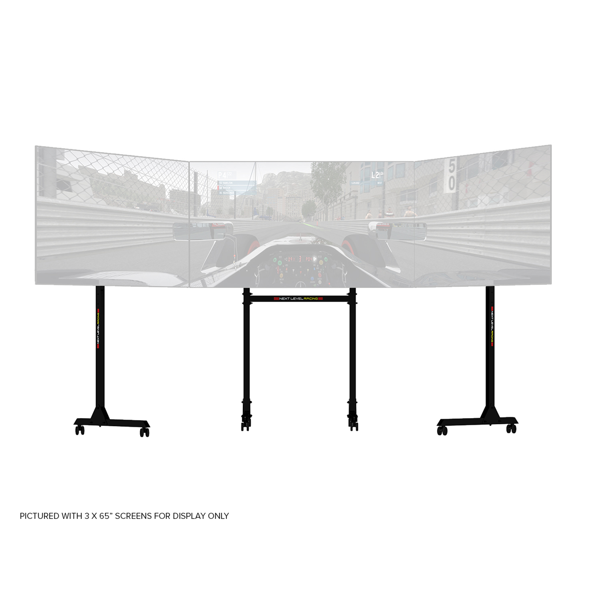 Next Level Racing | Round Tube Freestanding Triple Monitor Stand