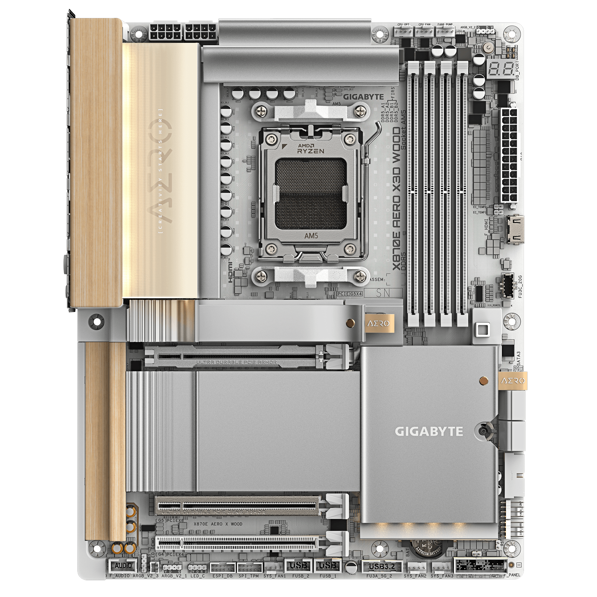 Gigabyte X870E Aero X3D Wood | AM5 ATX Motherboard
