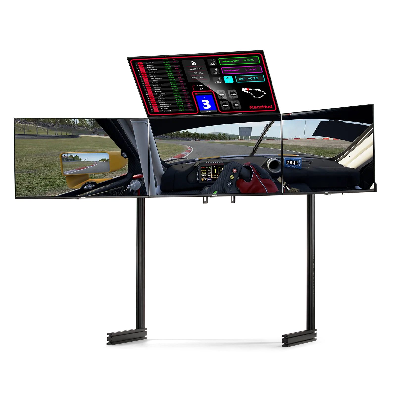 Next Level Racing ELITE Free Standing Quad Monitor Stand Black | Racing Cockpit Monitor Stand