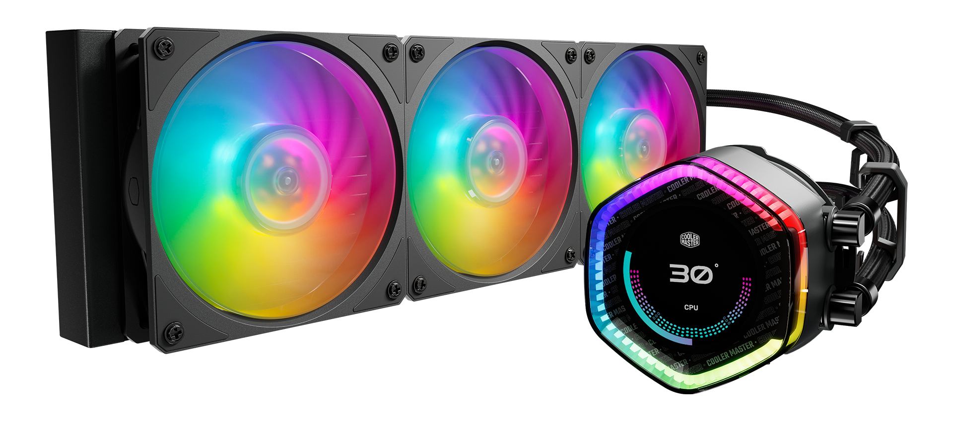 Cooler Master MasterLiquid 360 LCD ION | 360mm AIO Liquid Cooler (Black/White)