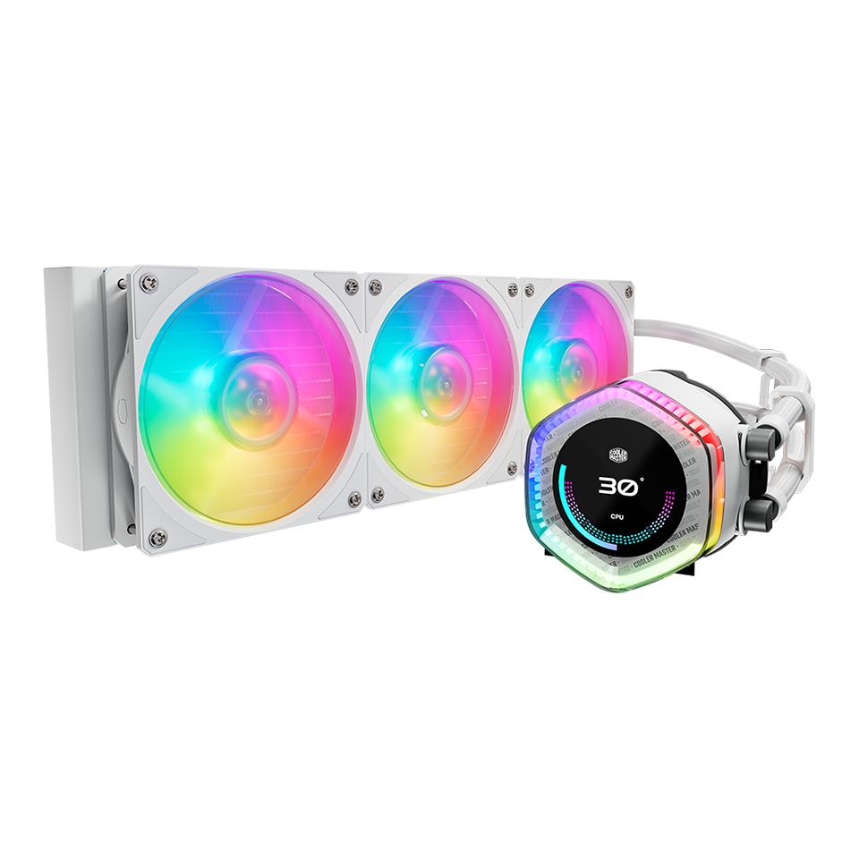 Cooler Master MasterLiquid 360 LCD ION | 360mm AIO Liquid Cooler (Black/White)
