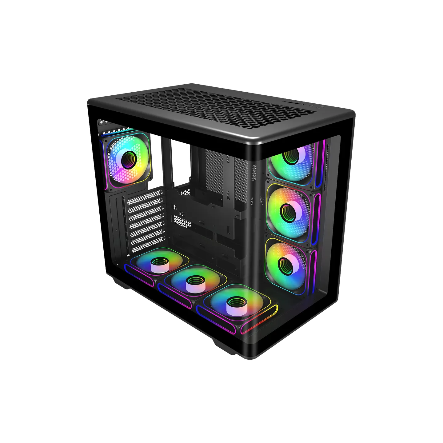 Cooler Master Elite 600 | ATX Tempered Glass Case (7 x Pre-installed fans)