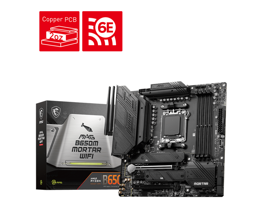 MSI MAG B650M Mortar WiFi DDR5 | AM5 mATX Motherboard