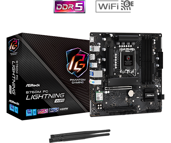 Asrock B760M PG Lightning Wifi Motherboard With BOX
