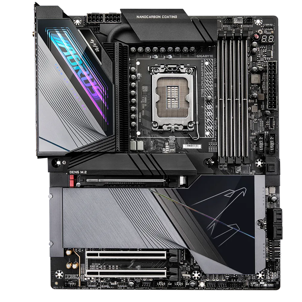 Gigabyte Z790 AORUS MASTER X Motherboard for Intel LGA1700 13th/14th Gen CPUs Front View