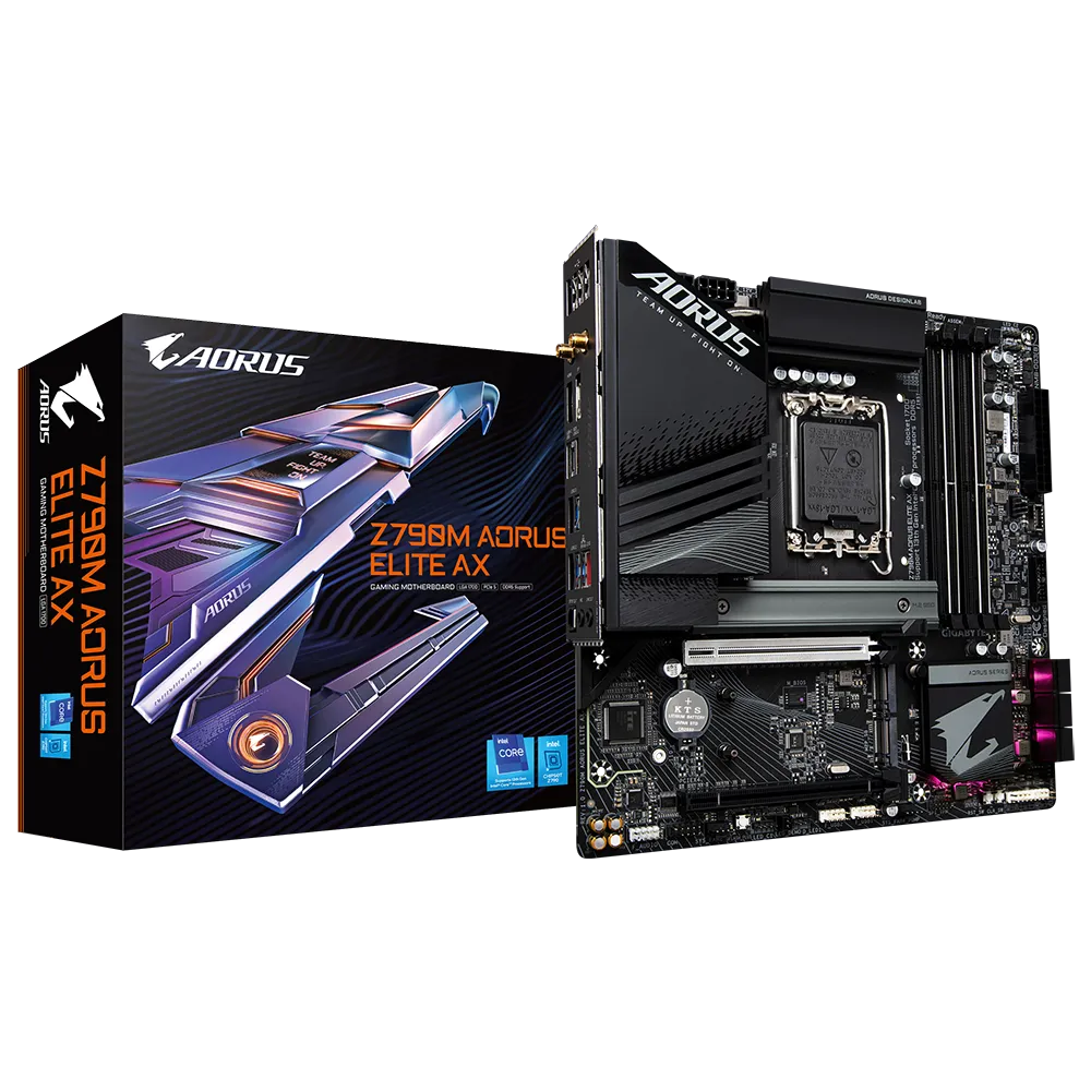 Gigabyte Z790M Aorus Elite AX Motherboard With Box For INTEL LGA1700 13th gen and 14th Gen CPUs