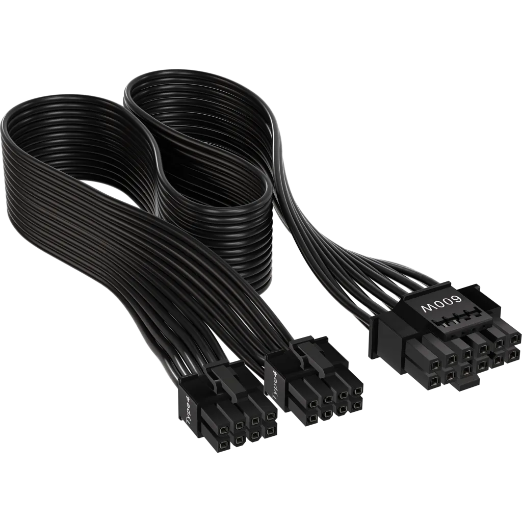 Corsair 12+4pin PCIe Gen 5 Flat Ribbon Cable (Black)