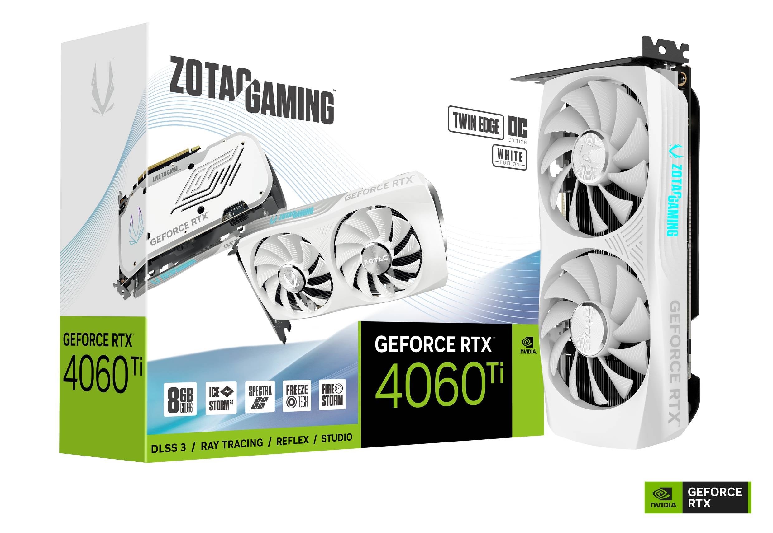 Zotac GeForce RTX 4060Ti | Twin Edge OC 8GB GPU (White)