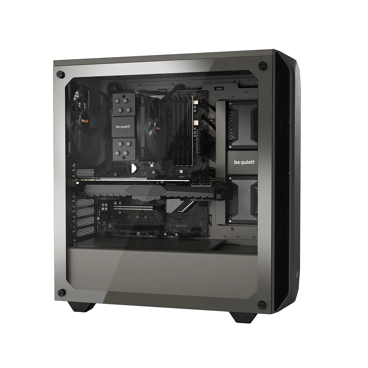 be quiet! Pure Base 500 Grey Tempered Glass Mid Tower Case